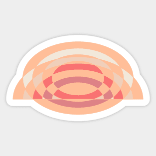 Peach Fuzz Geometric Art Sticker